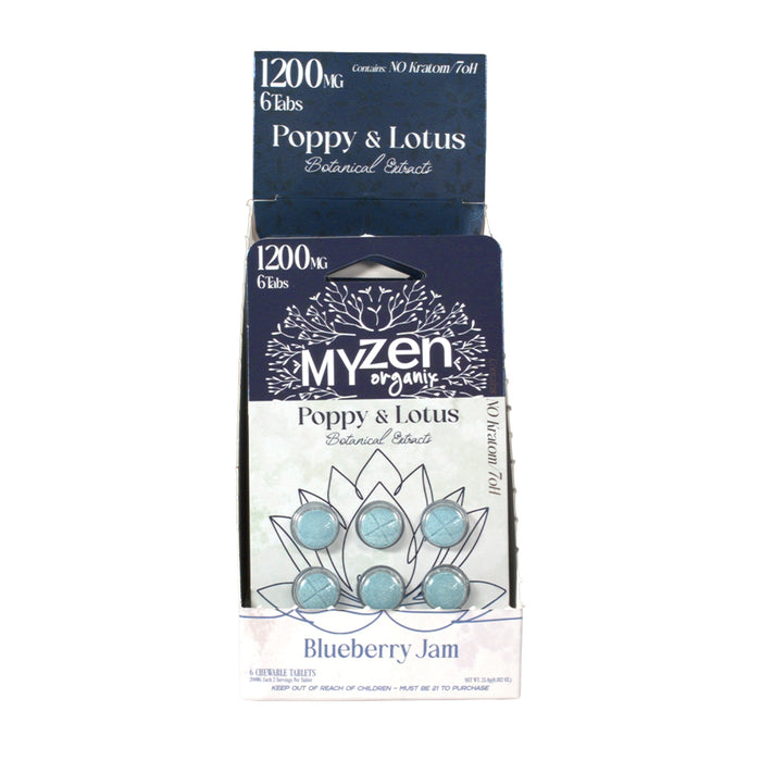 MyZen Poppy & Lotus Blueberry Jam 6-tablet 10-count display