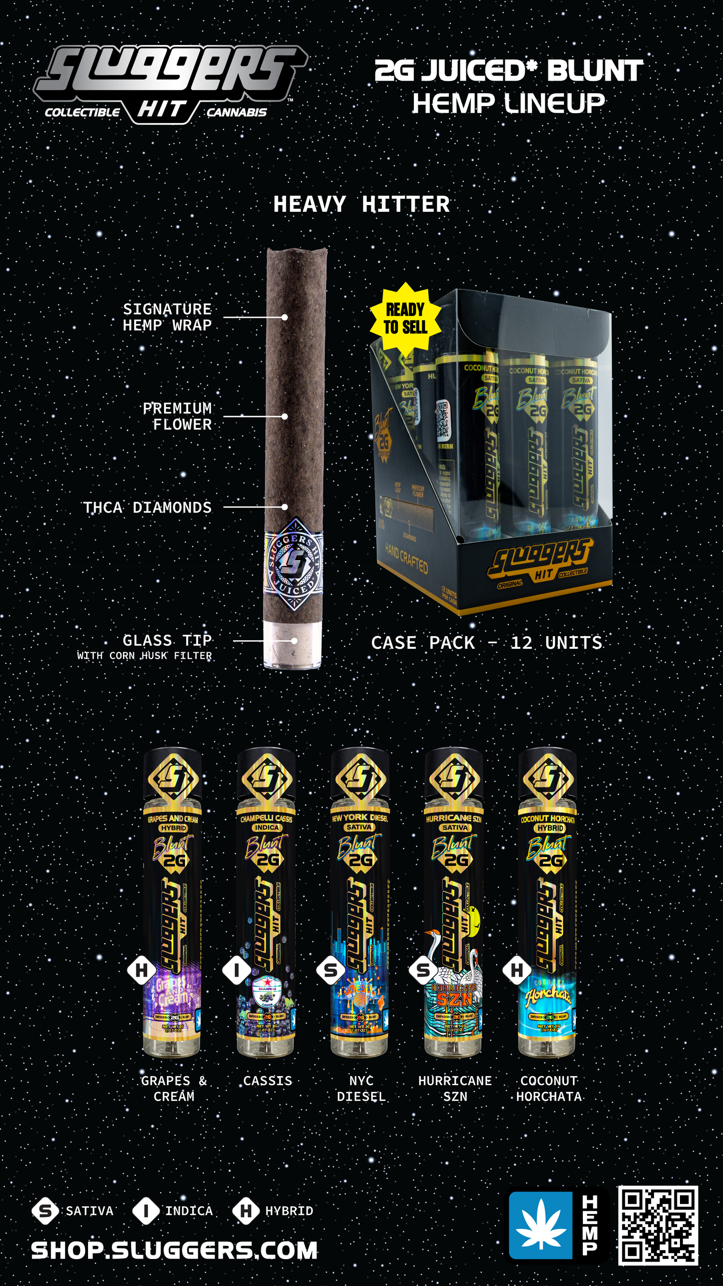 Sluggerz Blunts Display (12PK)