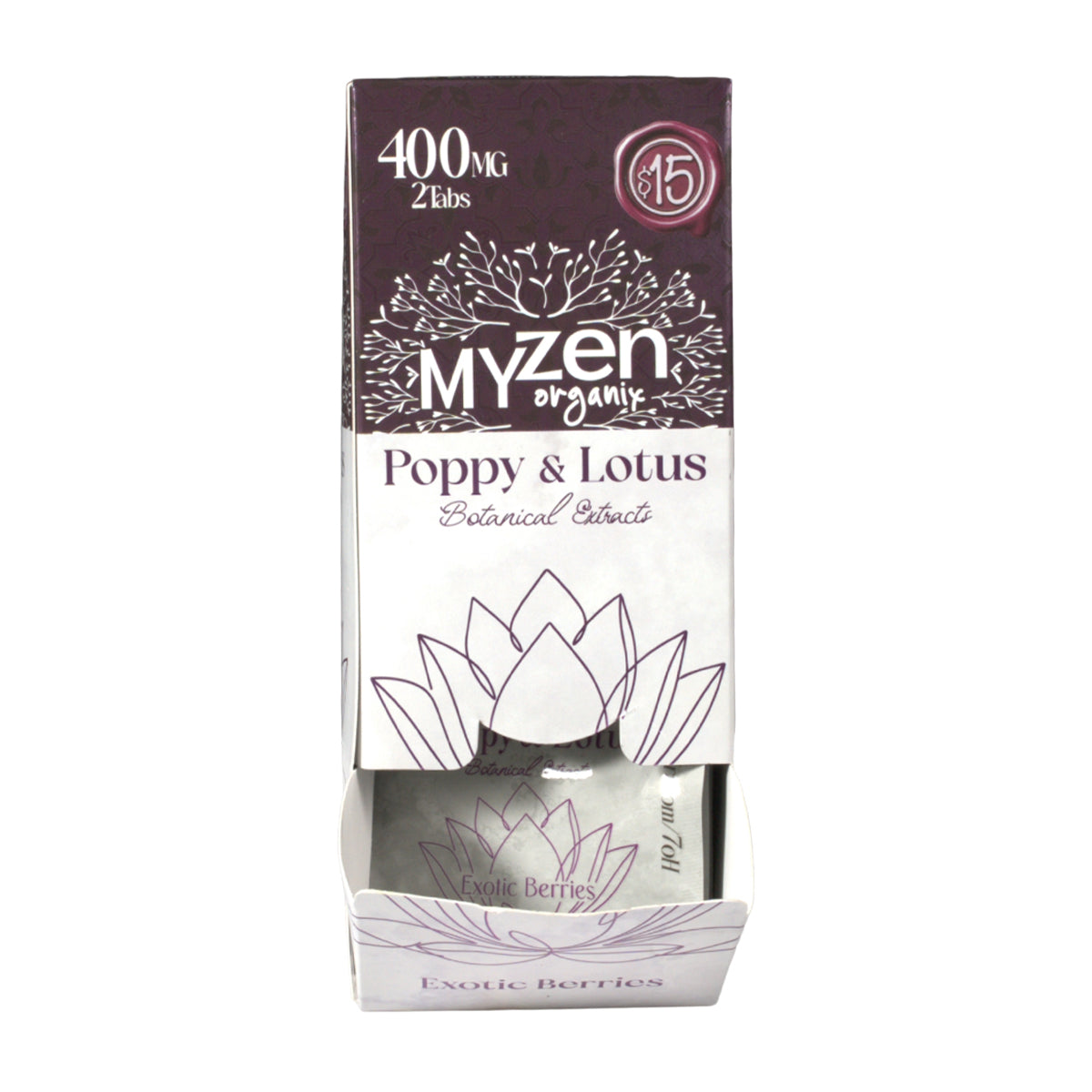 MyZen Poppy & Lotus Exotic Berries 2-tablet 20-count display