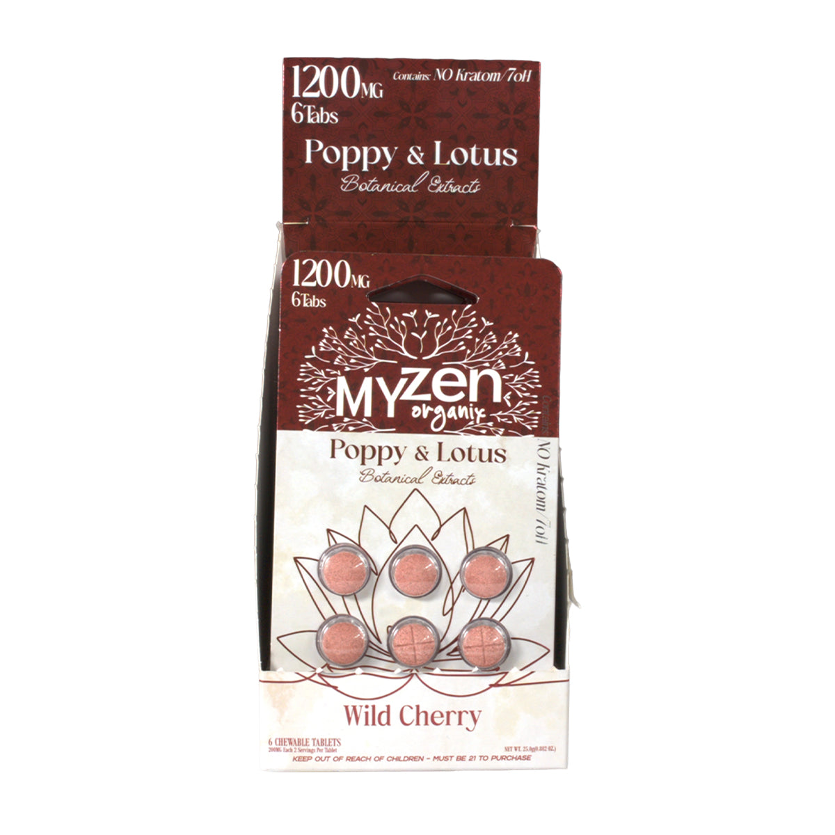 MyZen Poppy & Lotus Wild Cherry 6-tablet 10-count display