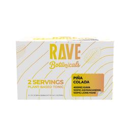 Rave Botanicals Piña Colada kava drink 12-bottle display box