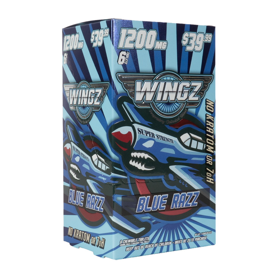 WINGZ Blue Razz 1200mg 6-tablet 10-count display