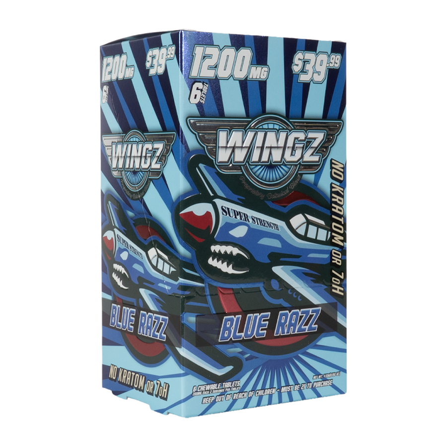 WINGZ Blue Razz 1200mg 6-tablet 10-count display